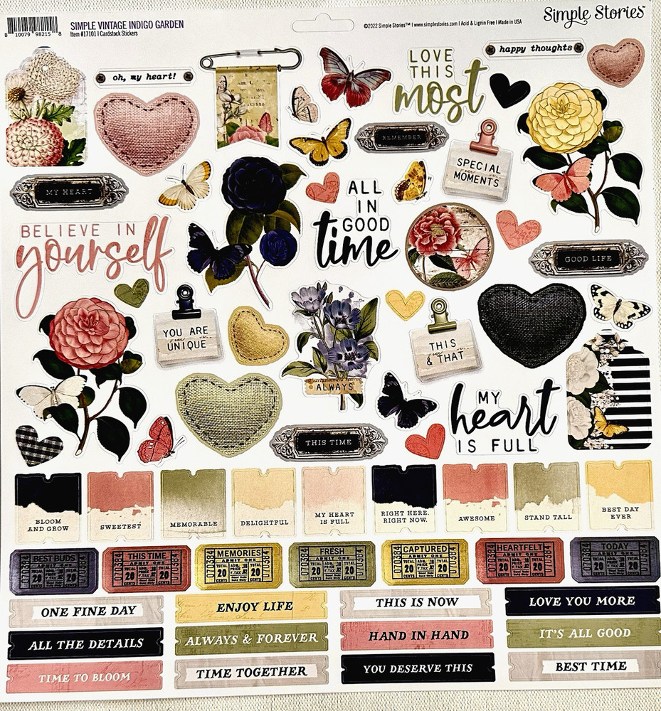 NEW SET! (B) SIMPLE STORIES STICKER SHEETS (17 sheets) Save 70%