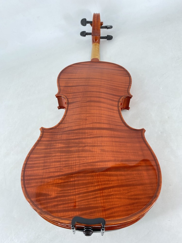 Premium 4/4 Violin Handmade One-Piece Flamed Maple Back Case Bow & Shoulder Rest