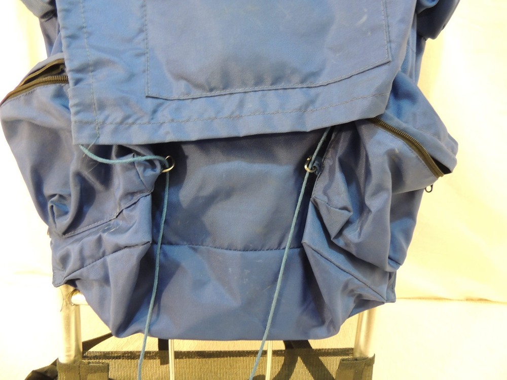 Custom Aluminum Frame Hiking, Camping, Outdoors, Backpack Blue Multi Pocket