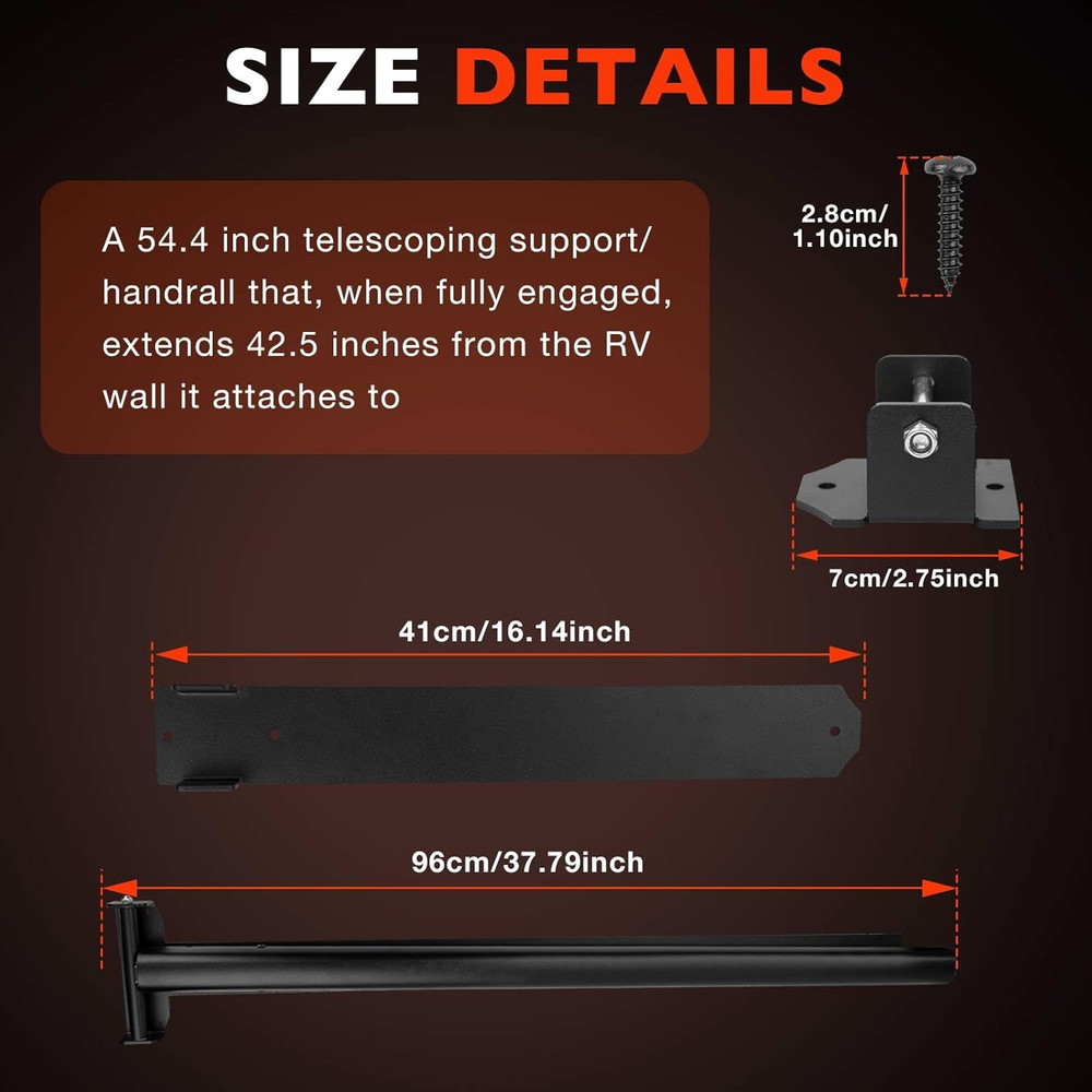 Antislip Safe-T-Rail Safety Handrail For Triple ＆ Quad RV Steps Outdoor SP56-469