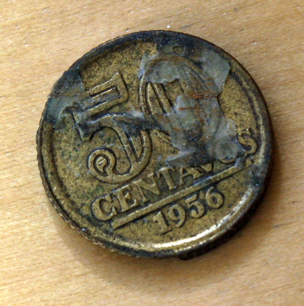 1956 Brazil 50 Centavos KM# 566 Planchet Error