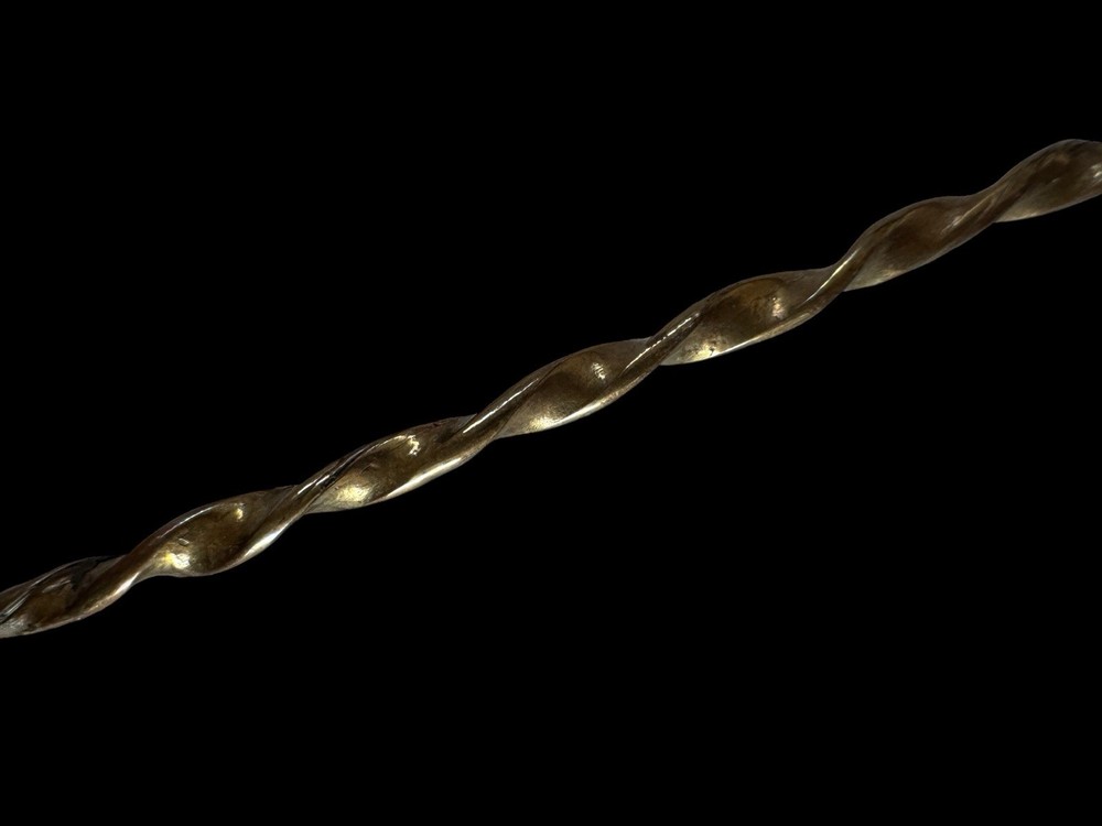 Vintage Solid Brass Twisted Metal Handle 10” Candle Snuffer