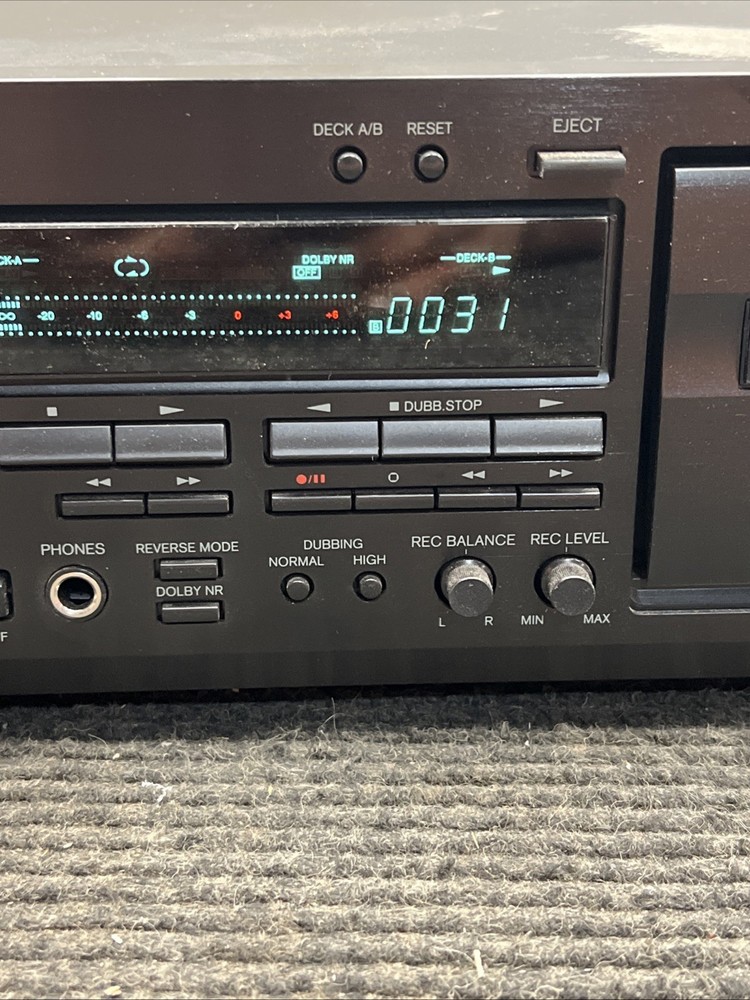 Used ONKYO TA-RW544 Auto Reverse Double Cassette Deck - Powers On