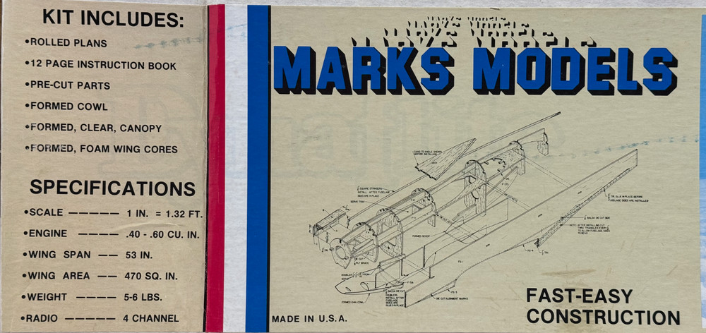 Dynaflite Marks Models 53" Mustang RC Airplane Kit