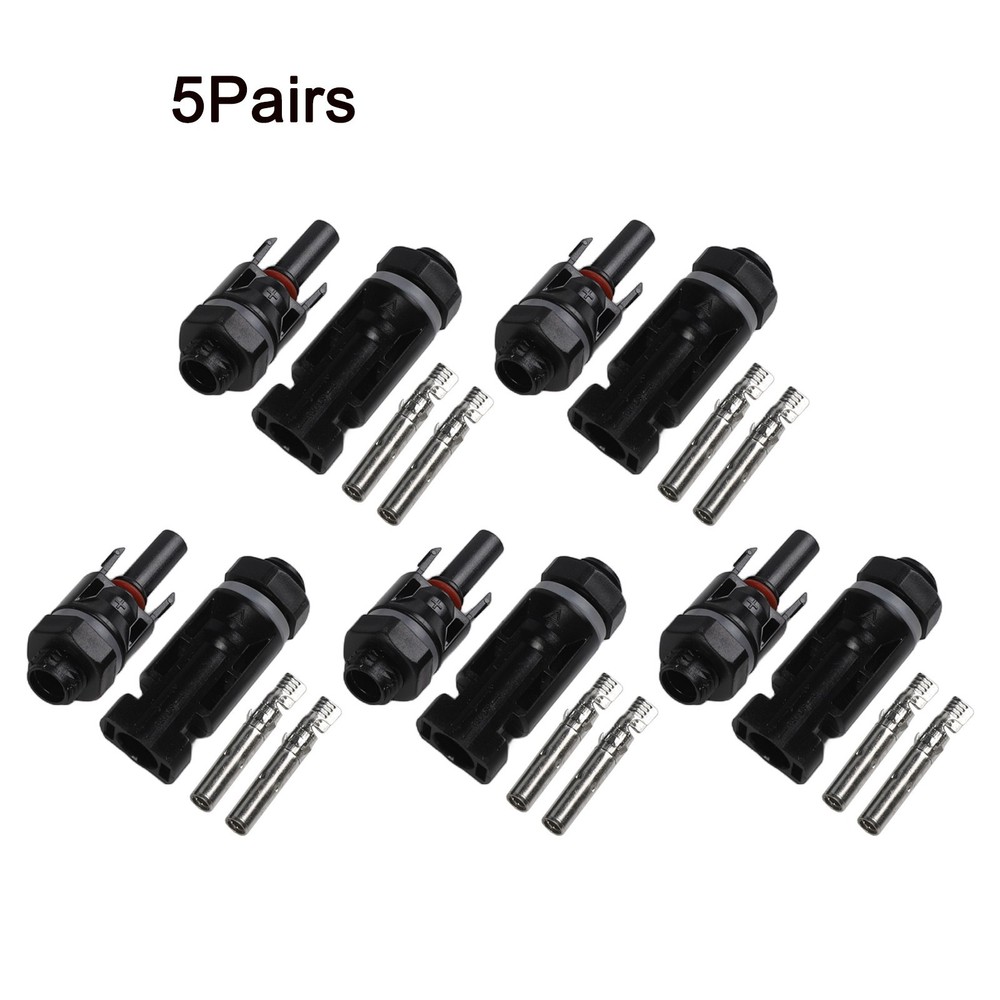 Long lasting Solar Panel Connector Set for Efficient Power Distribution 5 Pairs