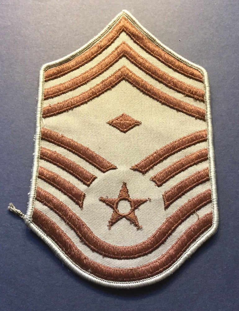 USAF CHIEF MASTER SERGEANT DIAMOND CMSGT E-9 DCU DESERT 4” Rank Patch Air Force
