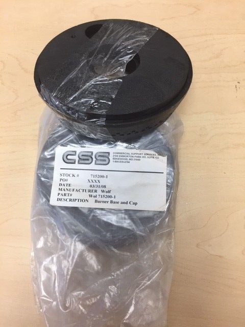 Wolf Burner Base and Cap PN 715200-1 quantity 2