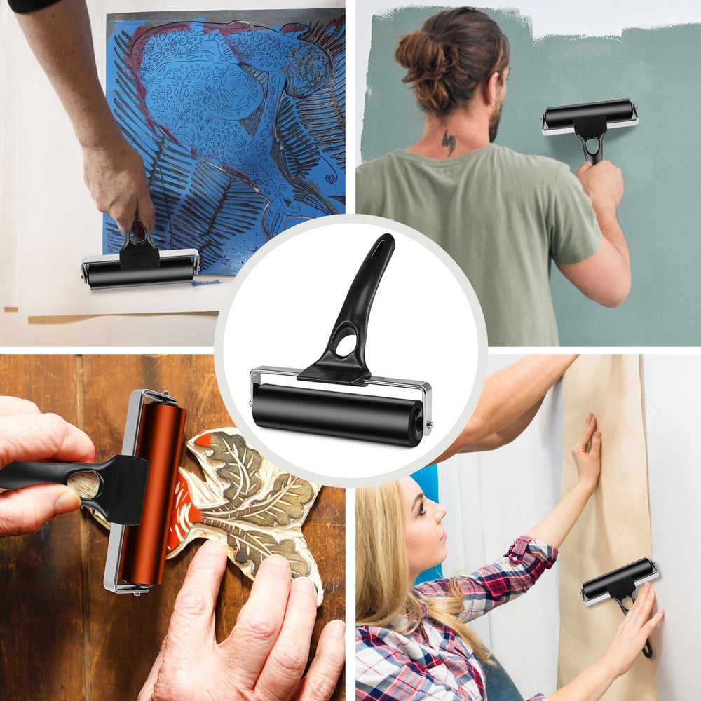 3 Pack Brayer Rollers Vinyl Rubber Roller for Cricut Maker Printing Inking