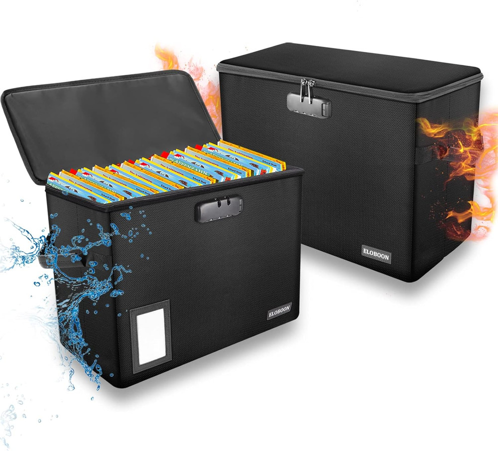 2 Pack Comic Book Storage Box,  Fireproof & Water-Resistant Comic Book Box with