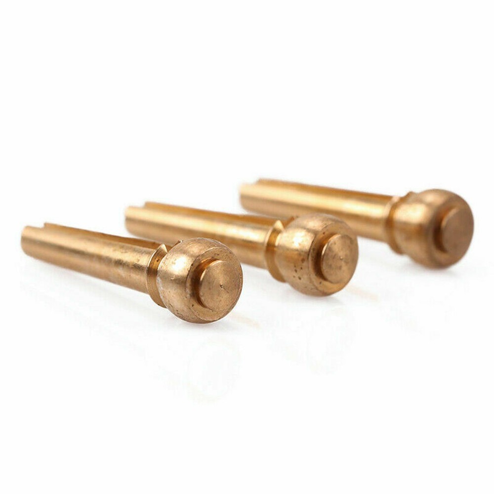 6x Acoustic Guitar Brass Bridge Fixed Pins Cone String Dot Solid String Nails