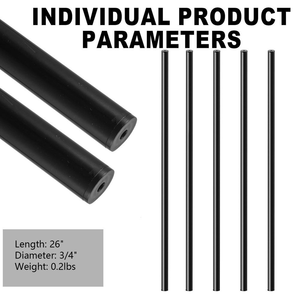 101 Pack 26" Deck Balusters, Hollow Round Aluminum Balusters for Deck Railing...