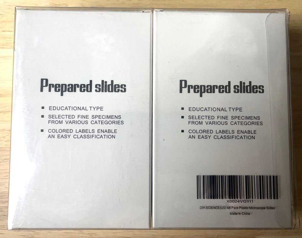 48Pcs Prepared Microscope Slides Specimen Animals Insects Plants Flowers Sample