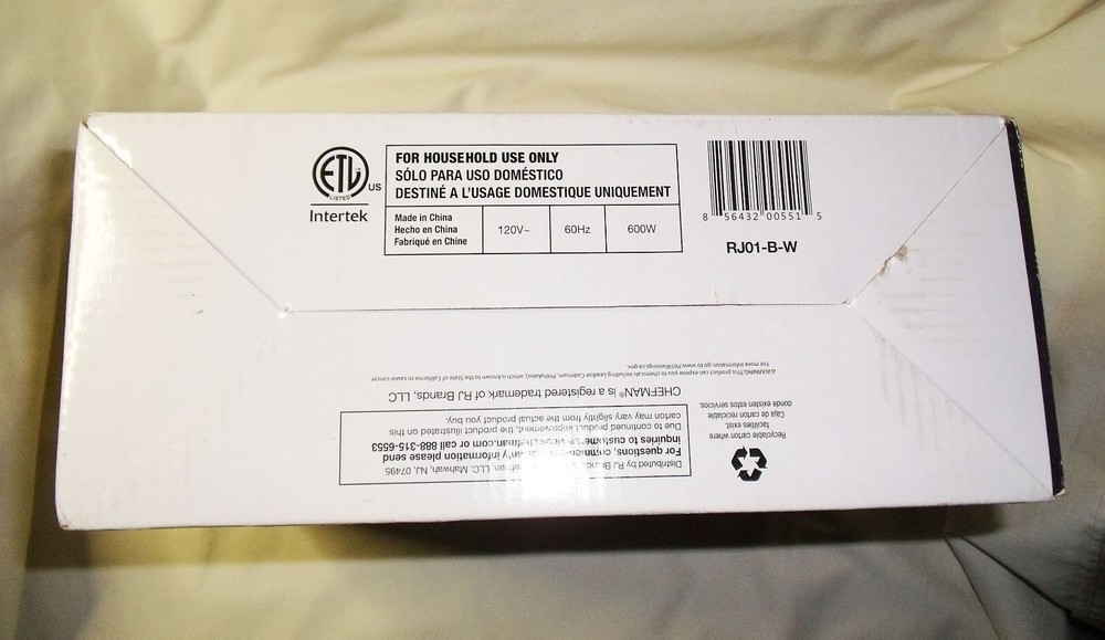 Chefman RJ01-B-W 2 Slice Black Waffle Maker (new, box has been opened)