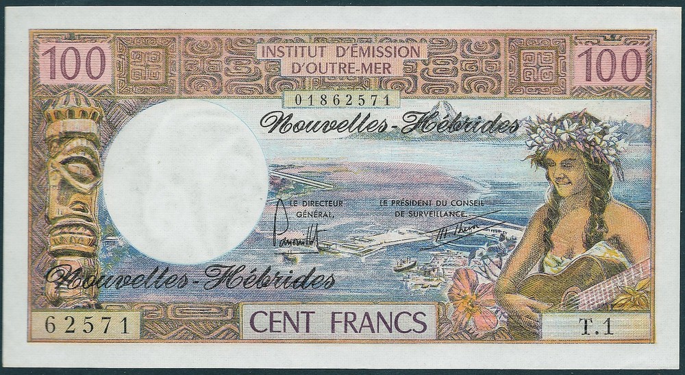New Hebridies 1977 100 Franc Pk18d CU