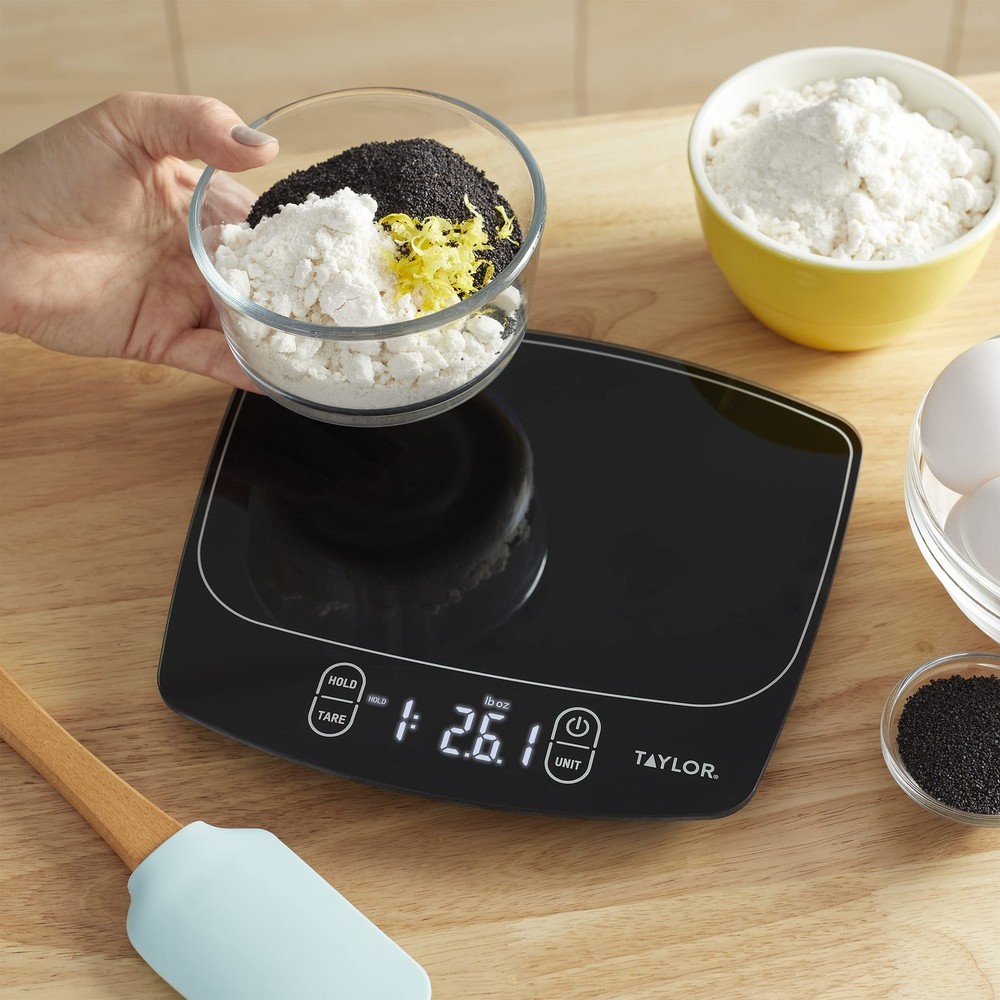 Taylor Waterproof Digital Kitchen Scale 11lb Black