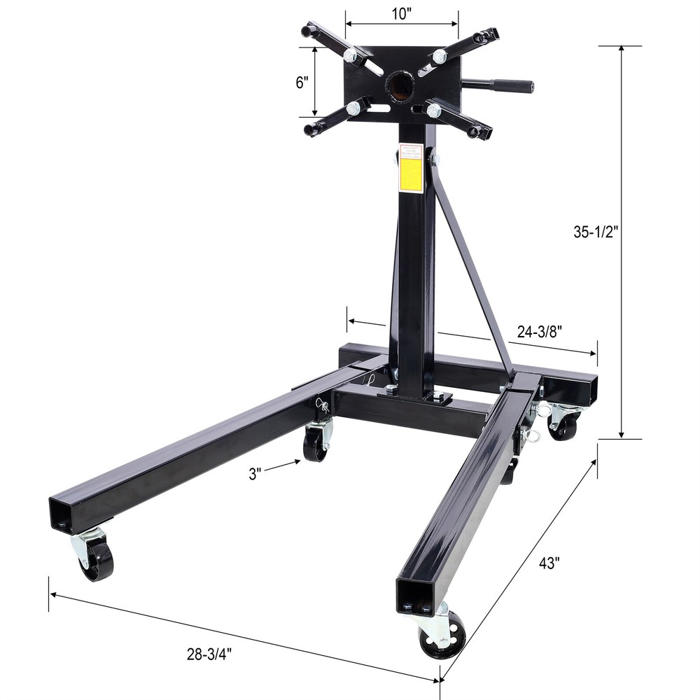 Foldable Engine Stand 2000LBS Capacity 360° Rotating Adjustable Steel Hoist