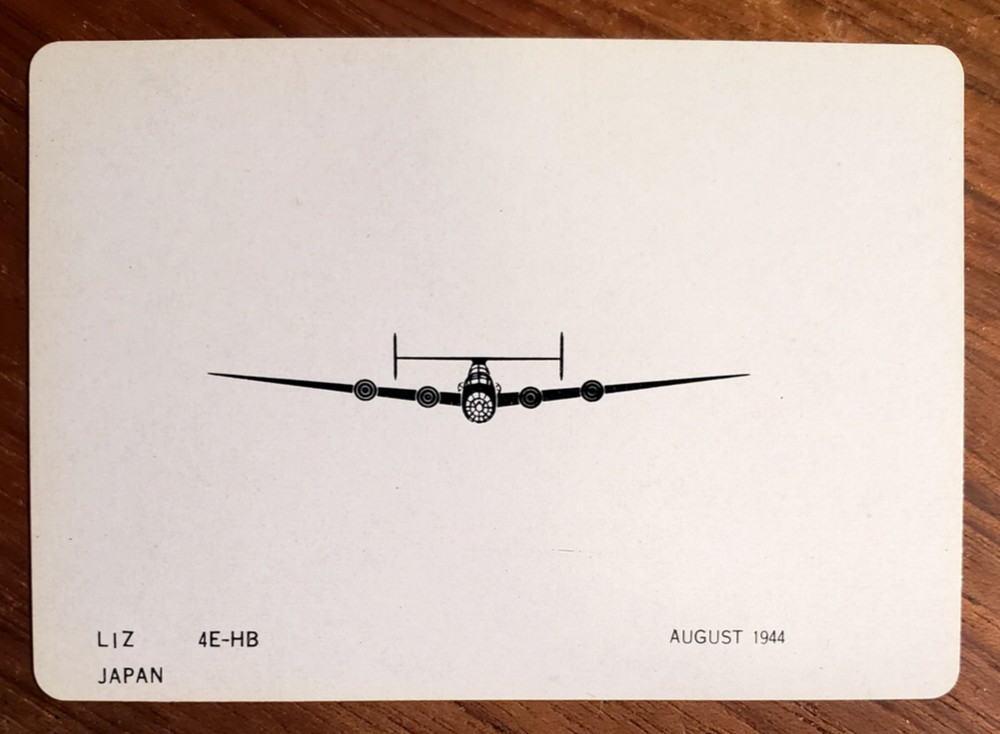 Japan Liz Bomber WW2 Identification Card