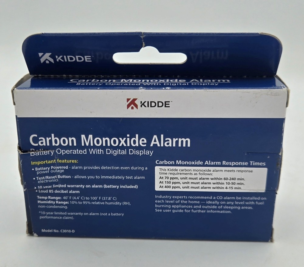 Kidde C3010D Carbon Monoxide Detector Digital Display