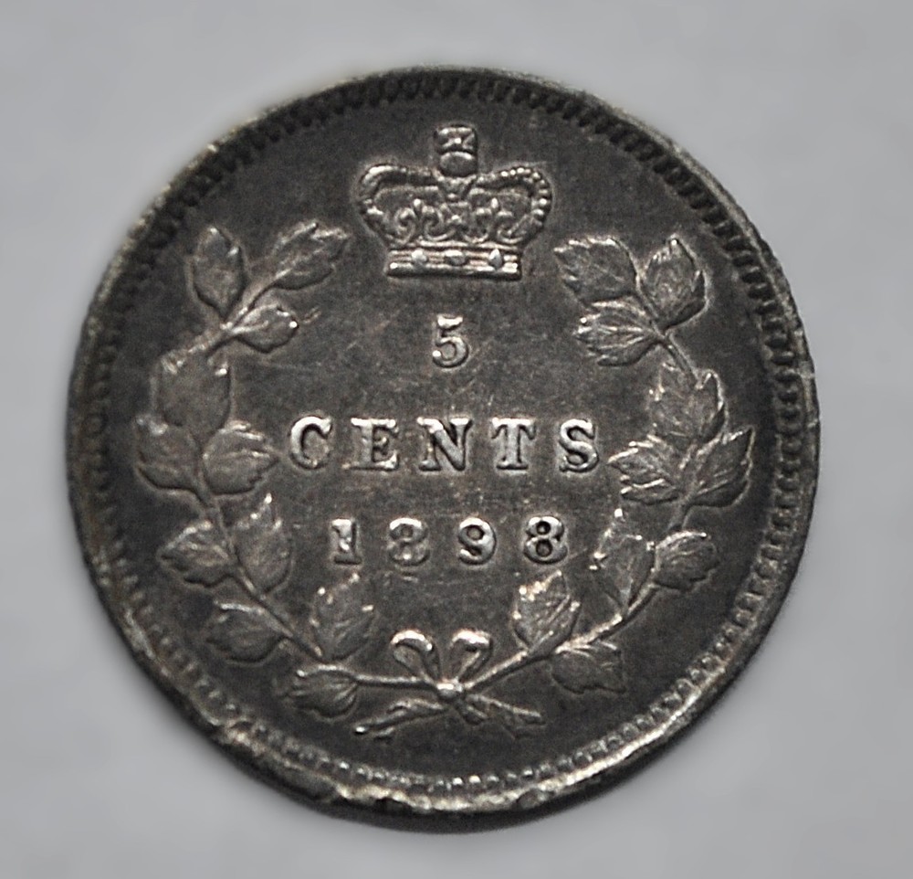 1898 Canada 5 cents