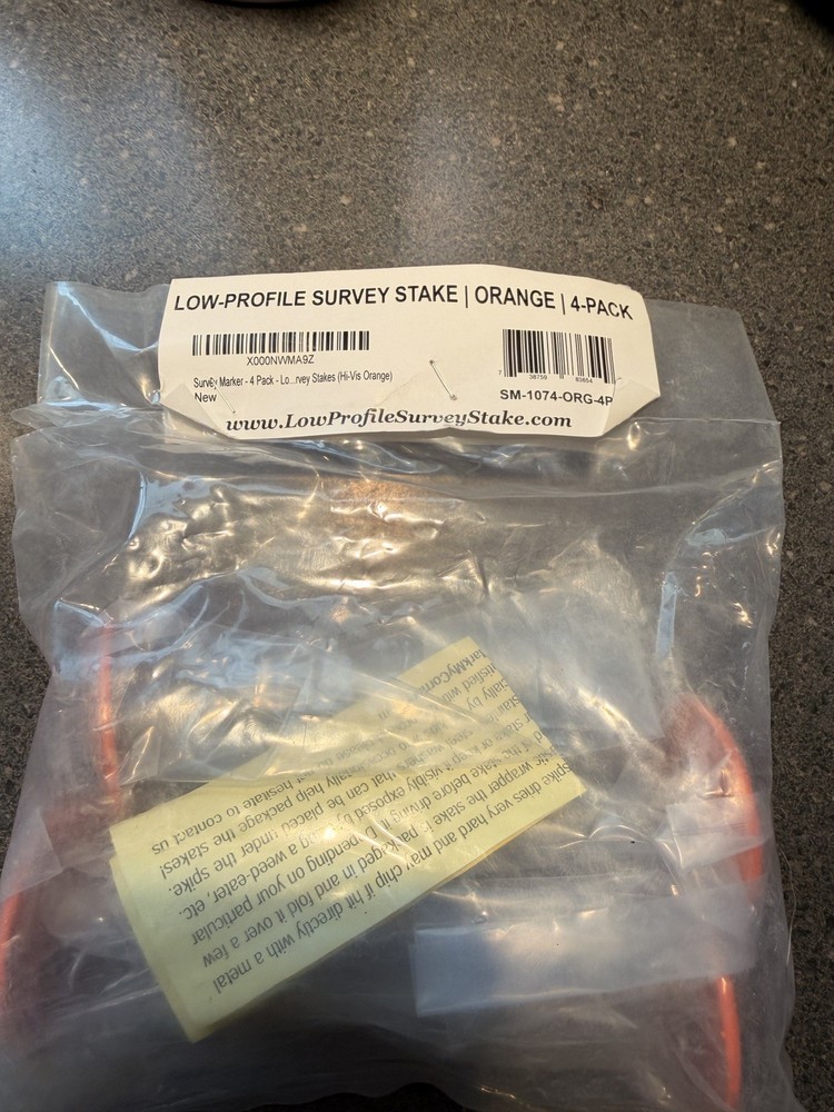 Low Profile Survey Stakes Hi-Vis Orange - 4 Pack