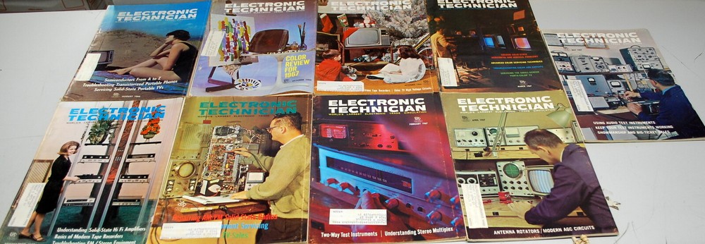 Rare Electronic Technician Magazine 9 Issues 1966-67  Ships Worldwide