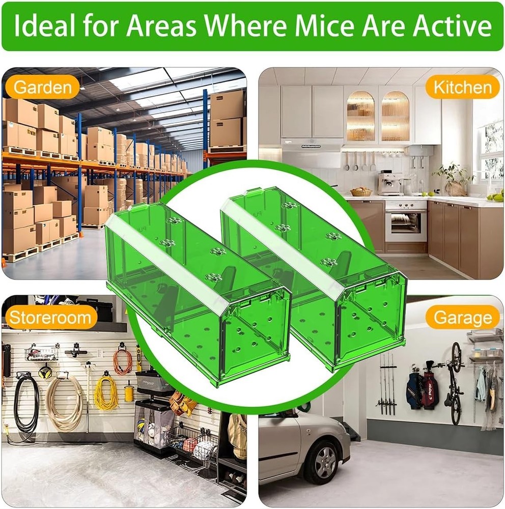 2 Pack mouse Traps Indoor for Home, Catch and Release