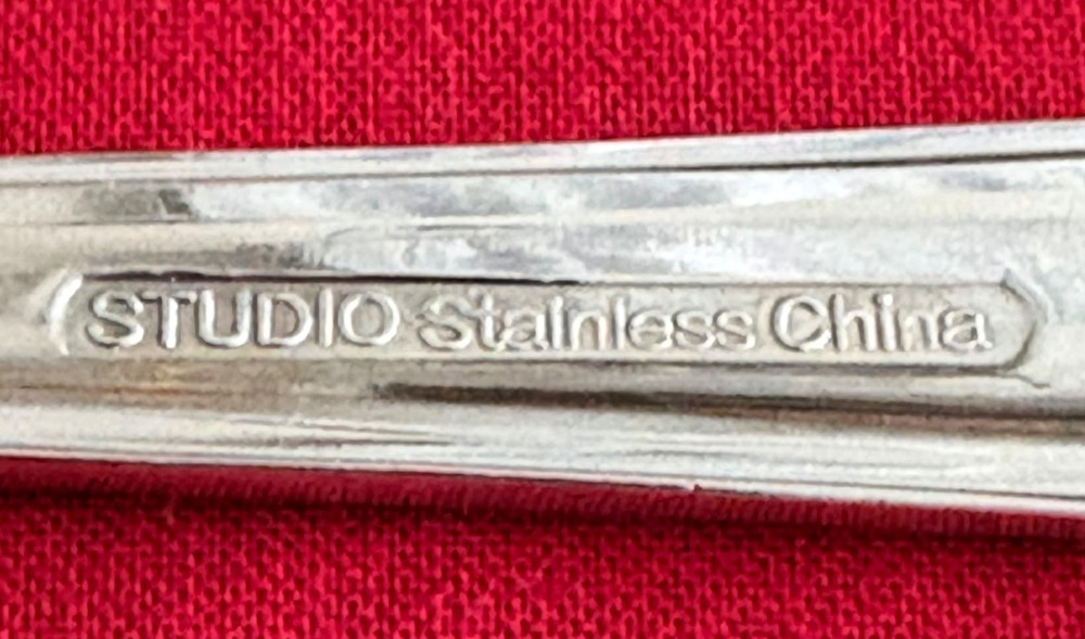 Studio UNKNOWN Vertical Bands Pierced Serving Fork 9 1/4" Stainless Steel
