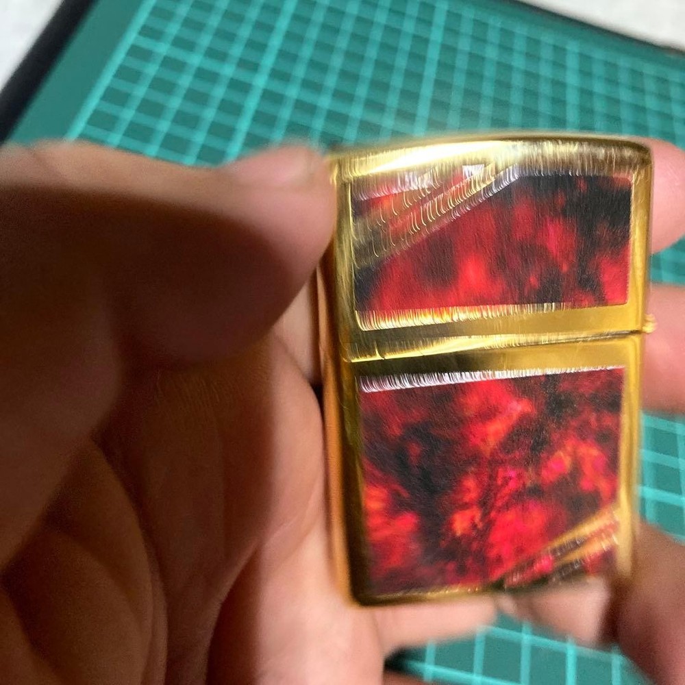 Zippo diagonal line double-sided pattern wood look