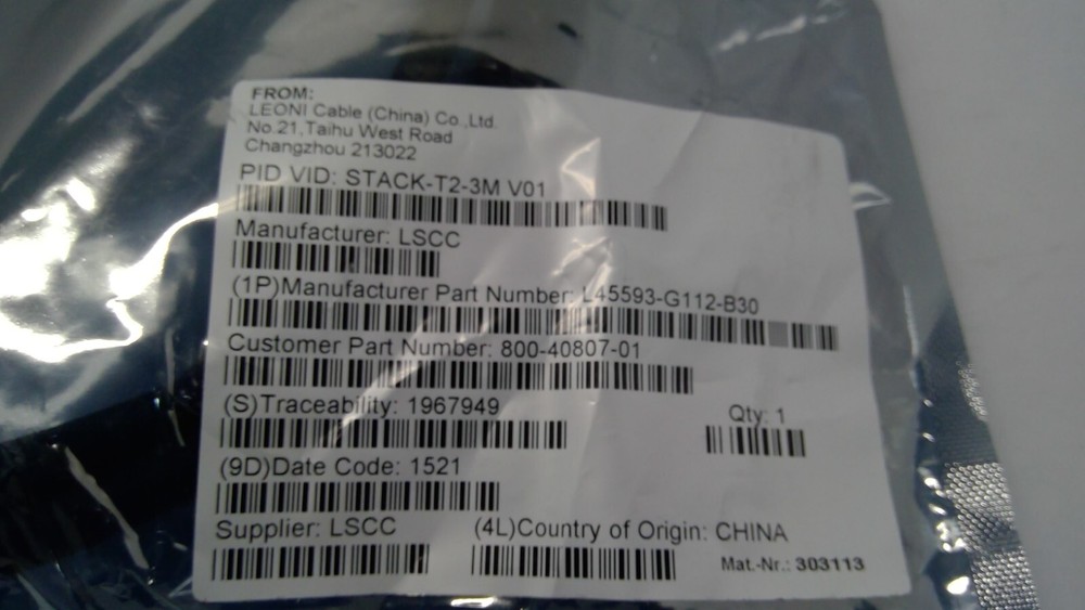 Genuine Cisco STACK-T2-3M Type 2 Stacking Cable 800-40807-01 Open Box
