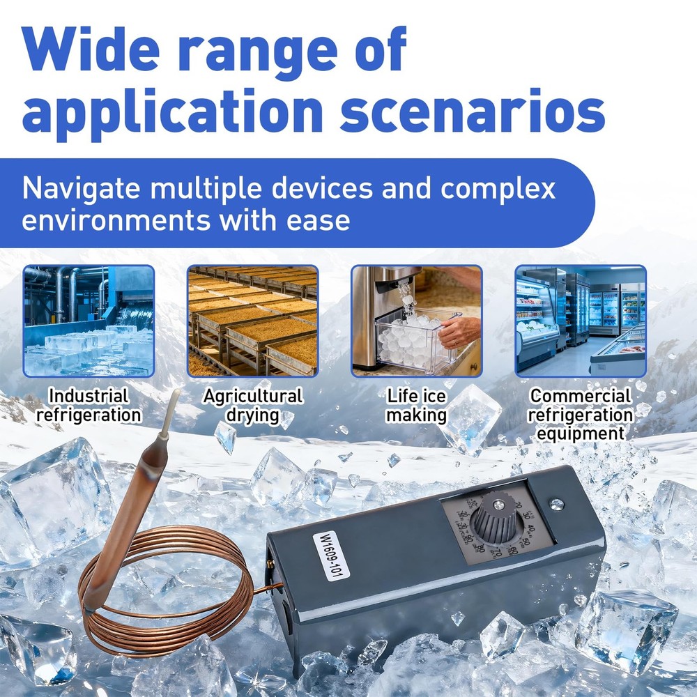 W1609-101 Refrigeration Thermostat Temperature Controller Remote Control Bulb...