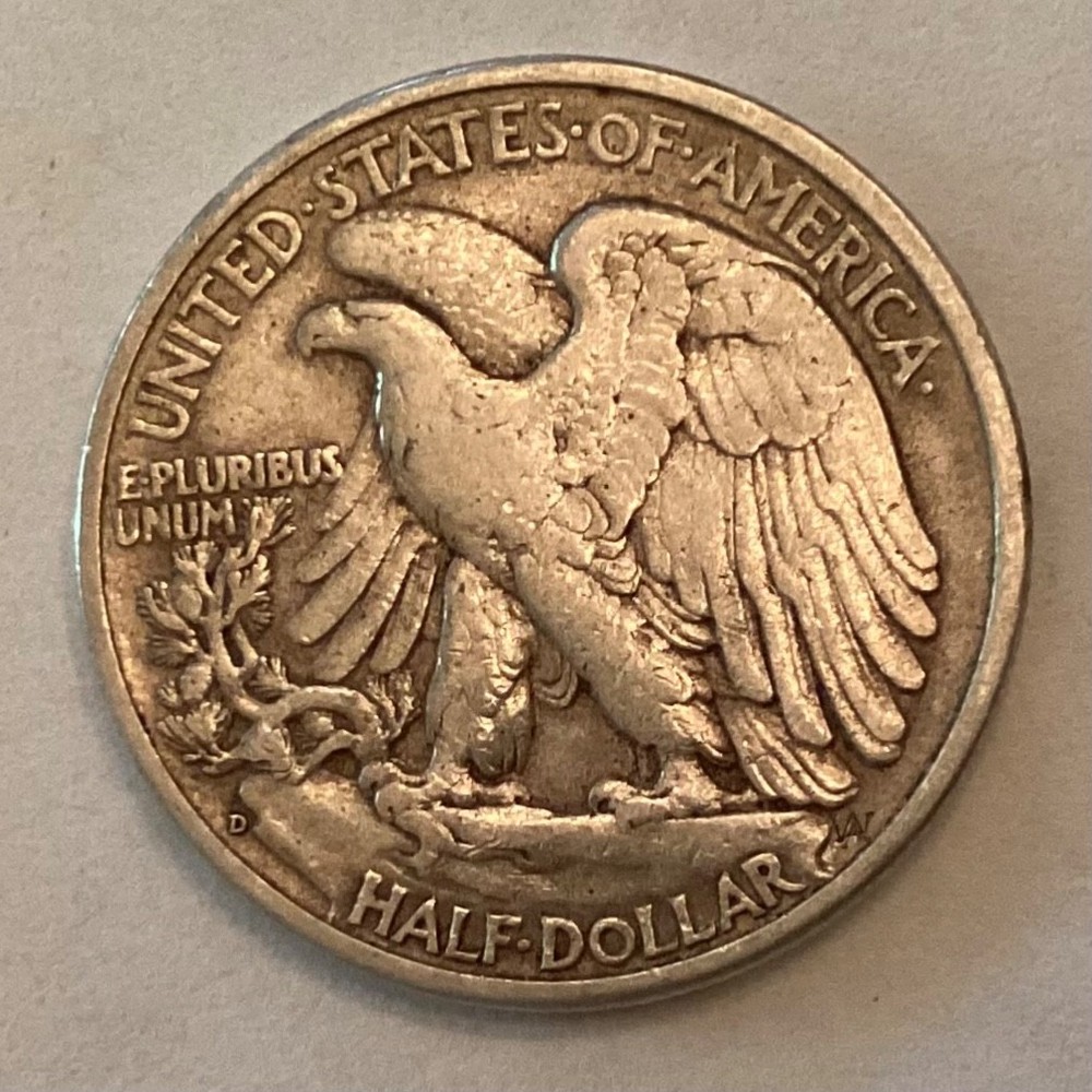 1936 D Walking Liberty Half Dollar cd -