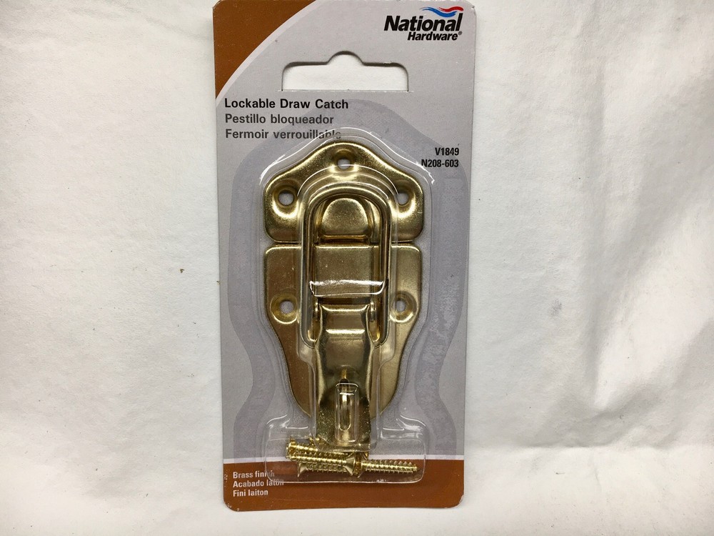Lockable Draw Catch Brass Finish National N208-603