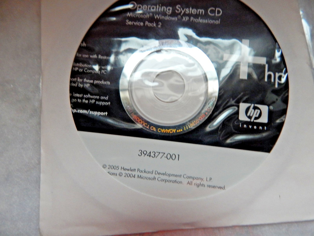 HP Operating System DVD - Windows XP PRO SP2 394377-001
