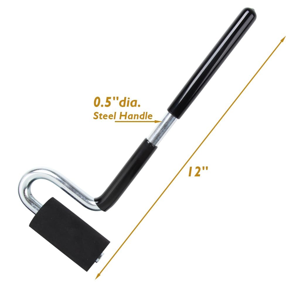 O'SKOOL 12" Edge Banding Roller – Rubber J with Long Handle for Black