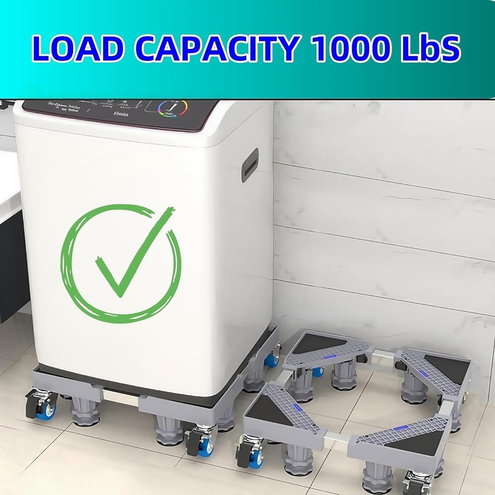 Rust-Resistant Washer & Dryer Stand with 4 Locking Wheels - 660 lbs Capacity