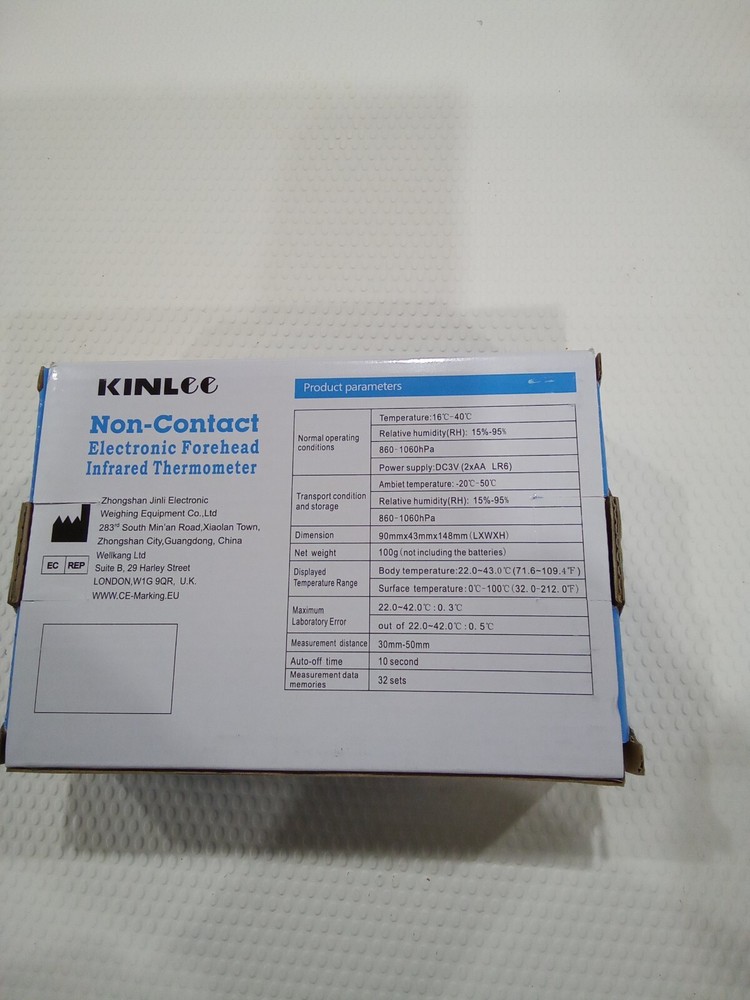 Kinlee FT3010 Infrared Noncontact Electronic Forehead Thermometer