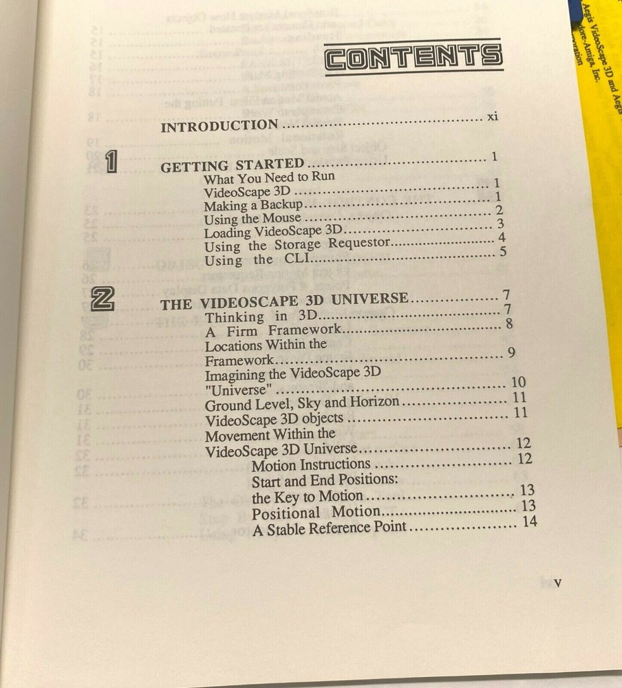 VideoScape 3D Software Aegis Development for Commodore Amiga 1987 User Guide