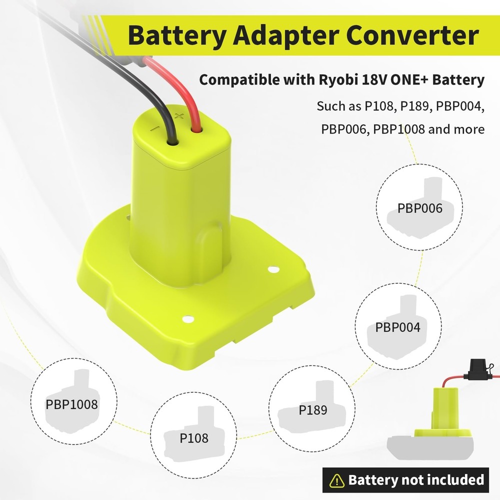 Adapter Compatible with Ryobi 18V Battery Conversion Kit Including Fuses ,2 Pack