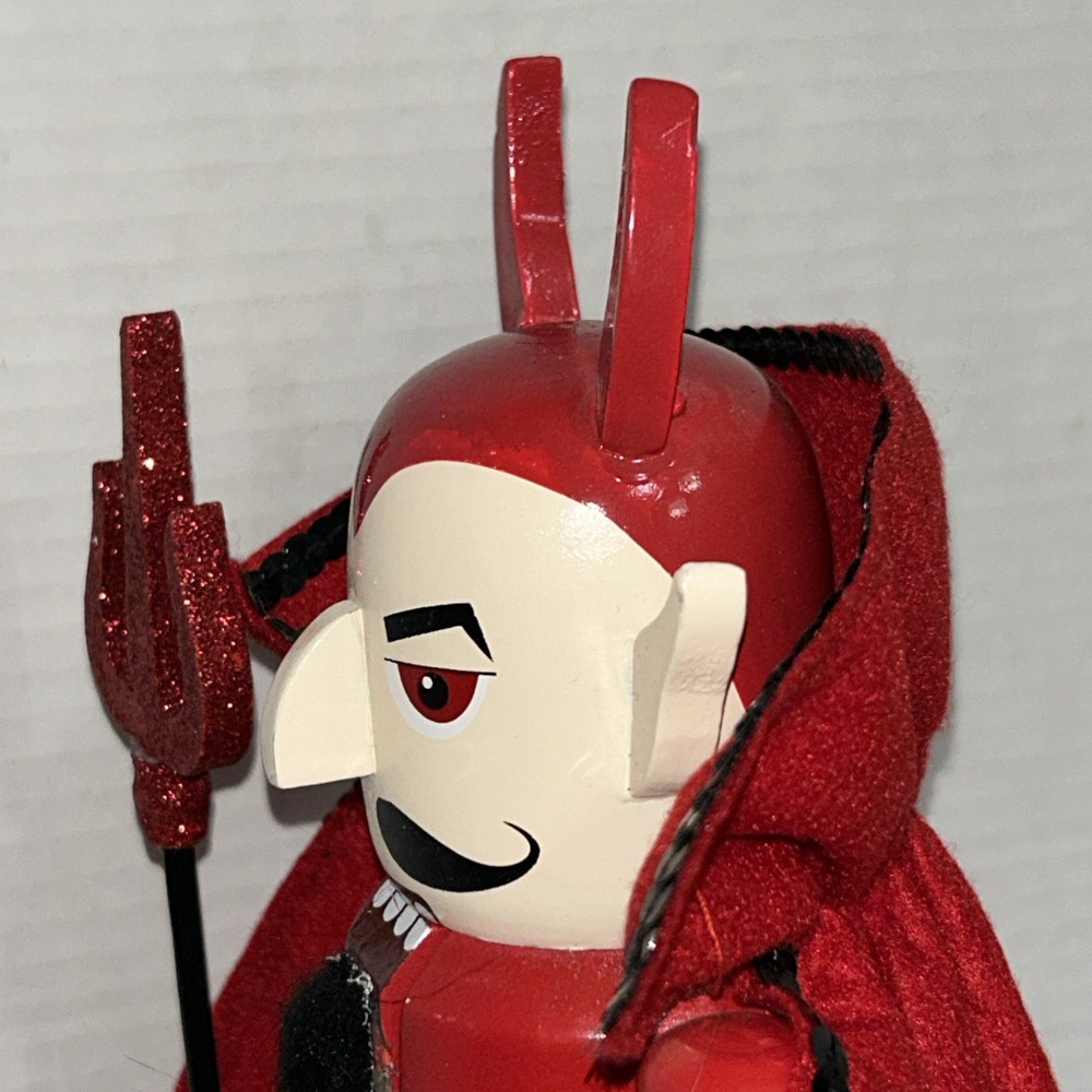 Vintage Devil Nutcracker With Red Cape Holding A Pitchfork Spooky Halloween 2012