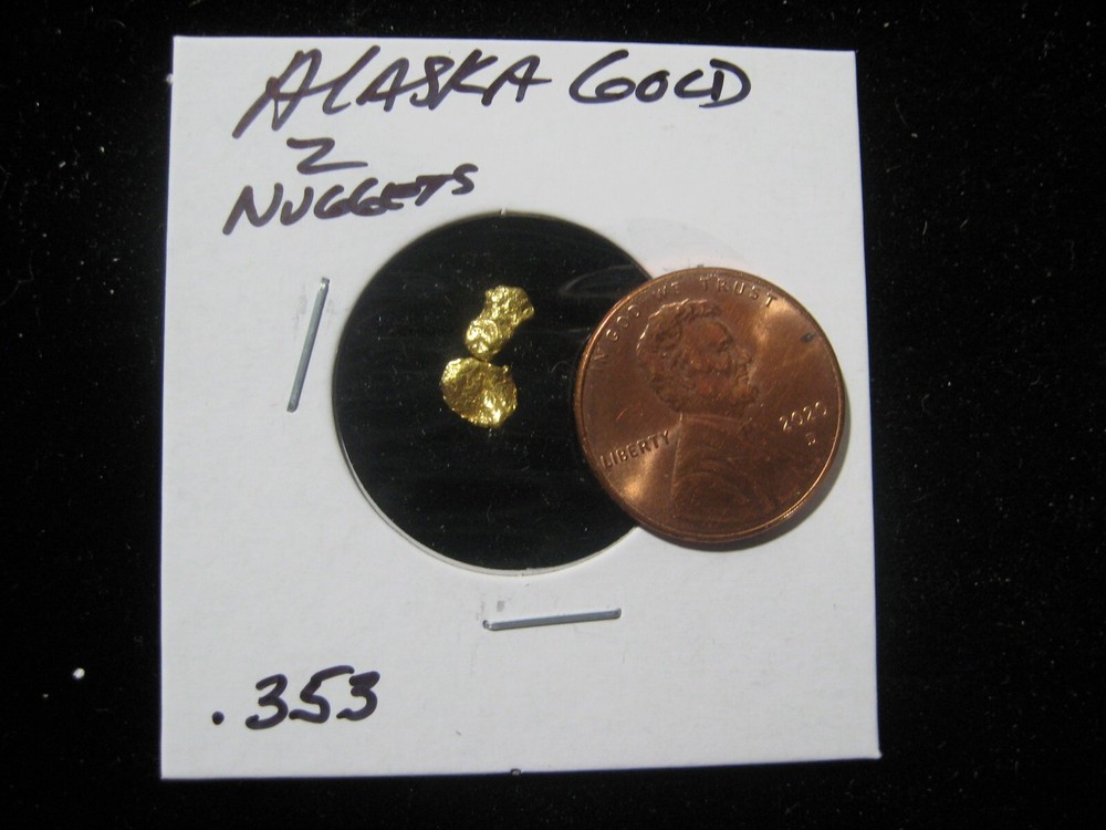 ALASKA GOLD .353 GRAM  2 NUGGETS