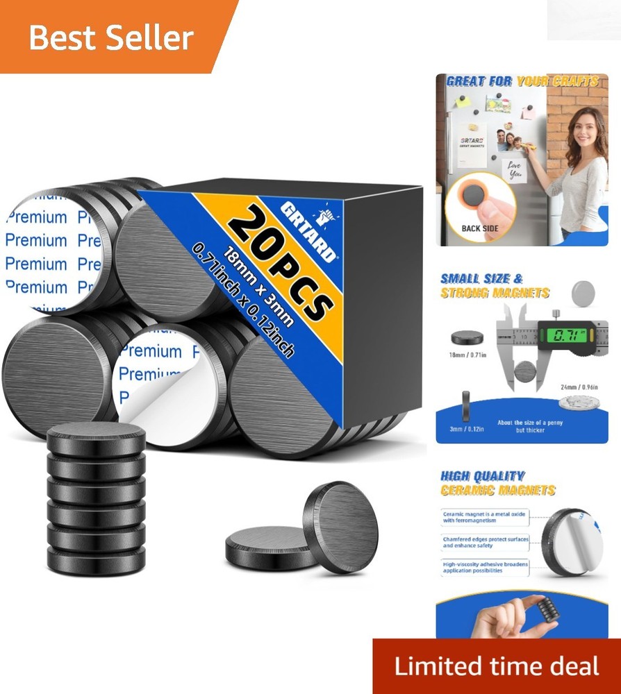 20-Pcs Ceramic Craft Discs with Adhesive - Perfect for Projects