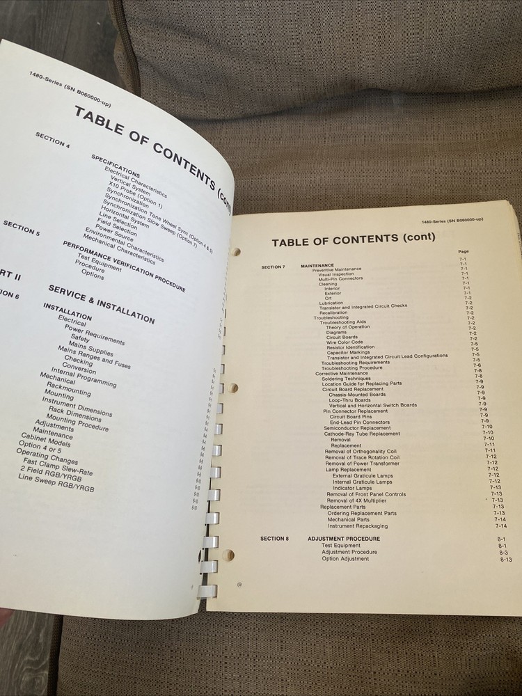 Tektronix 1480 Series Waveform Monitors Instruction Manual