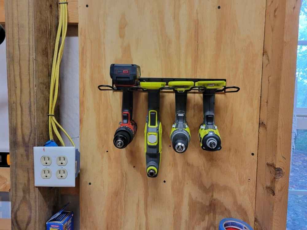 Power Tool Organizer Drill Holder Wall Mount Thickened Drill Rack 50 Lbs Garage