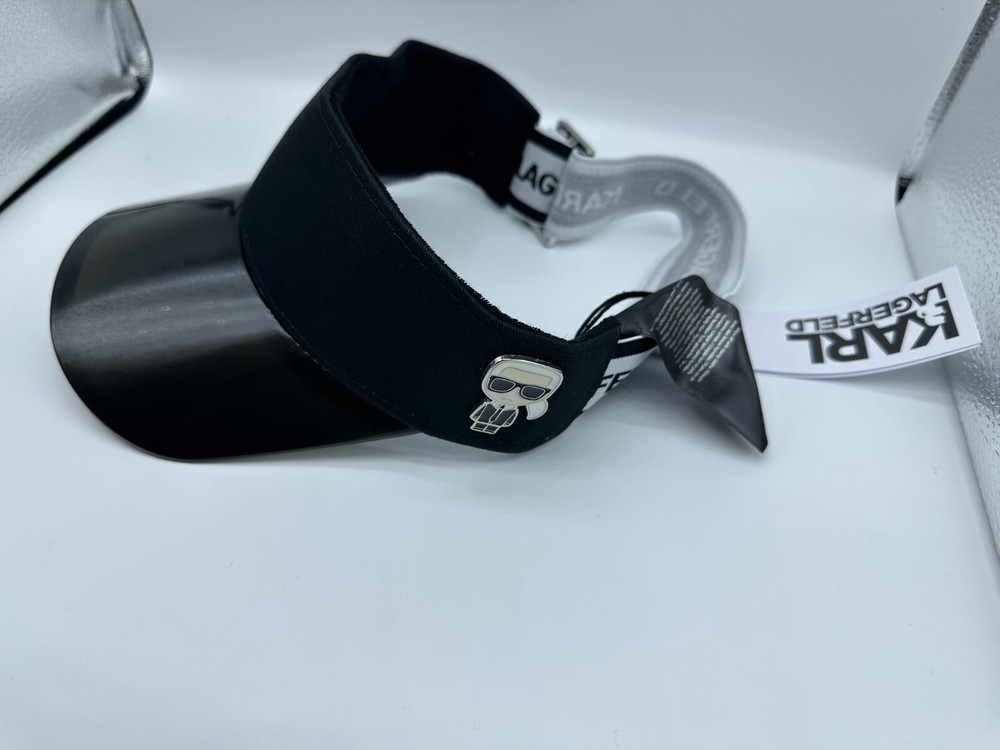 Karl Lagerfeld K/Ikonic logo-plaque visor hat