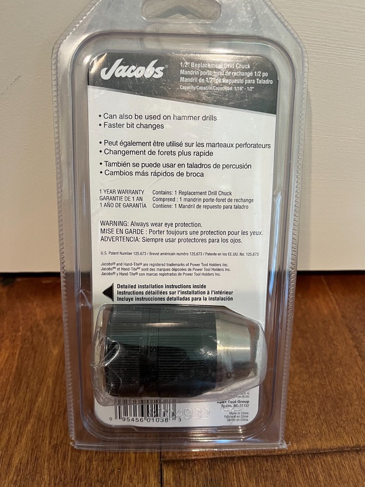 Jacobs 1/2" Keyless Drill Chuck 31038 with 1/2-20 mount
