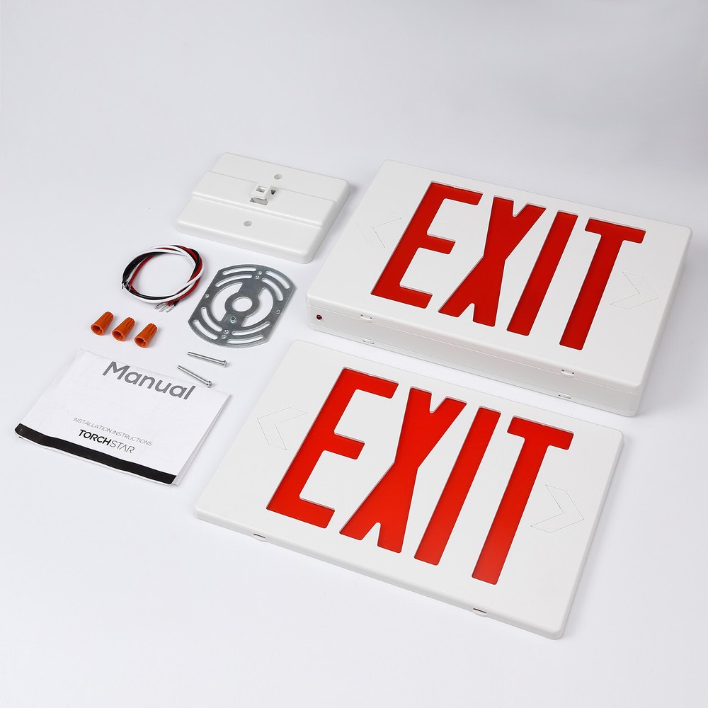 6-Pack Red LED Exit Sign, UL-Listed Emergency Light, AC 120V/277V