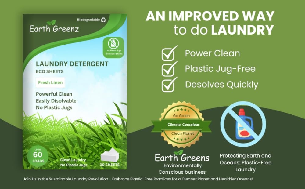 Laundry Deternt Sheets - Fresh Linen - No Plastic Jug 30 Sheets