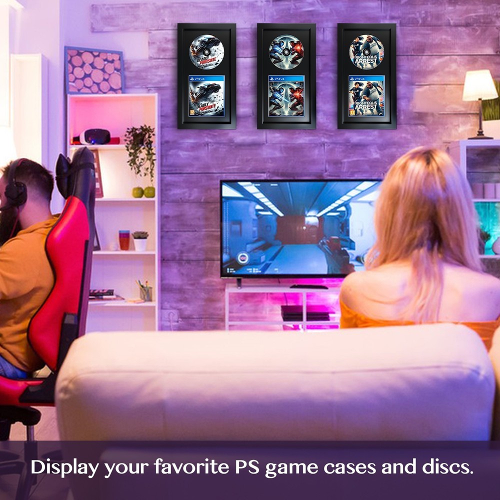 Video Game Display Frame for PS2 Game Case and Disc, Room Decor
