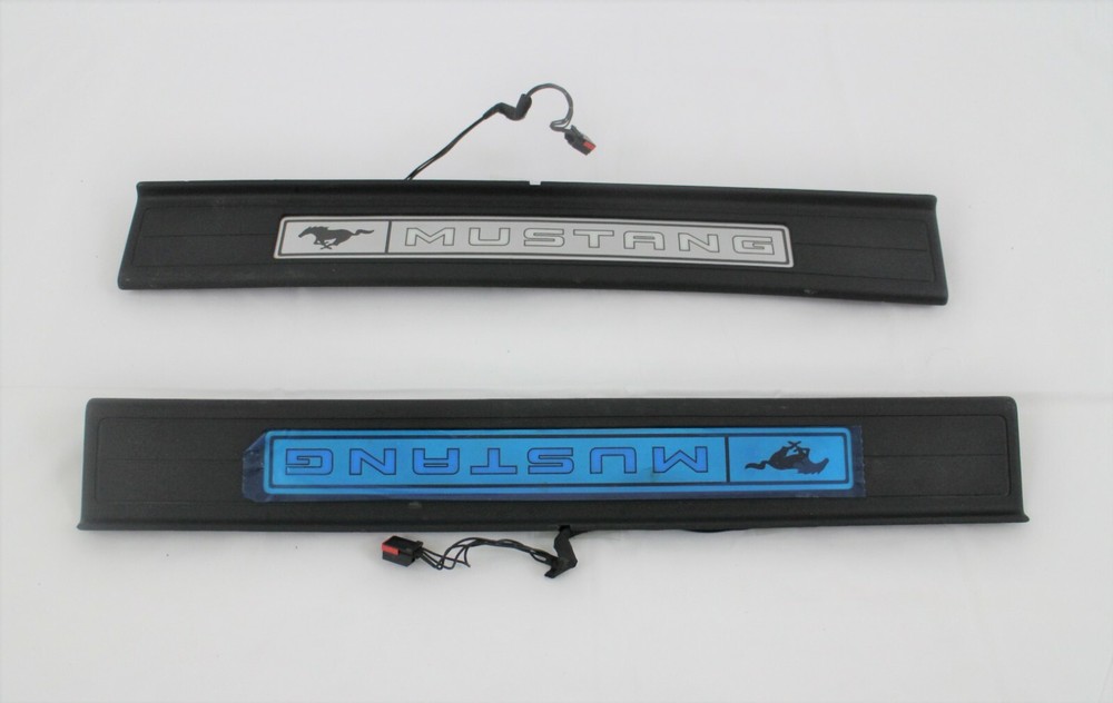 interior Illuminated Sill Scuff step Trim Plates 2pc fits 2015-2023 Ford Mustang