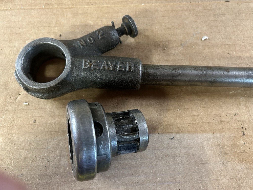 BEAVER Vintage Heavy Duty Ratcheting Head Die Handle Threading 3/4” Pipe